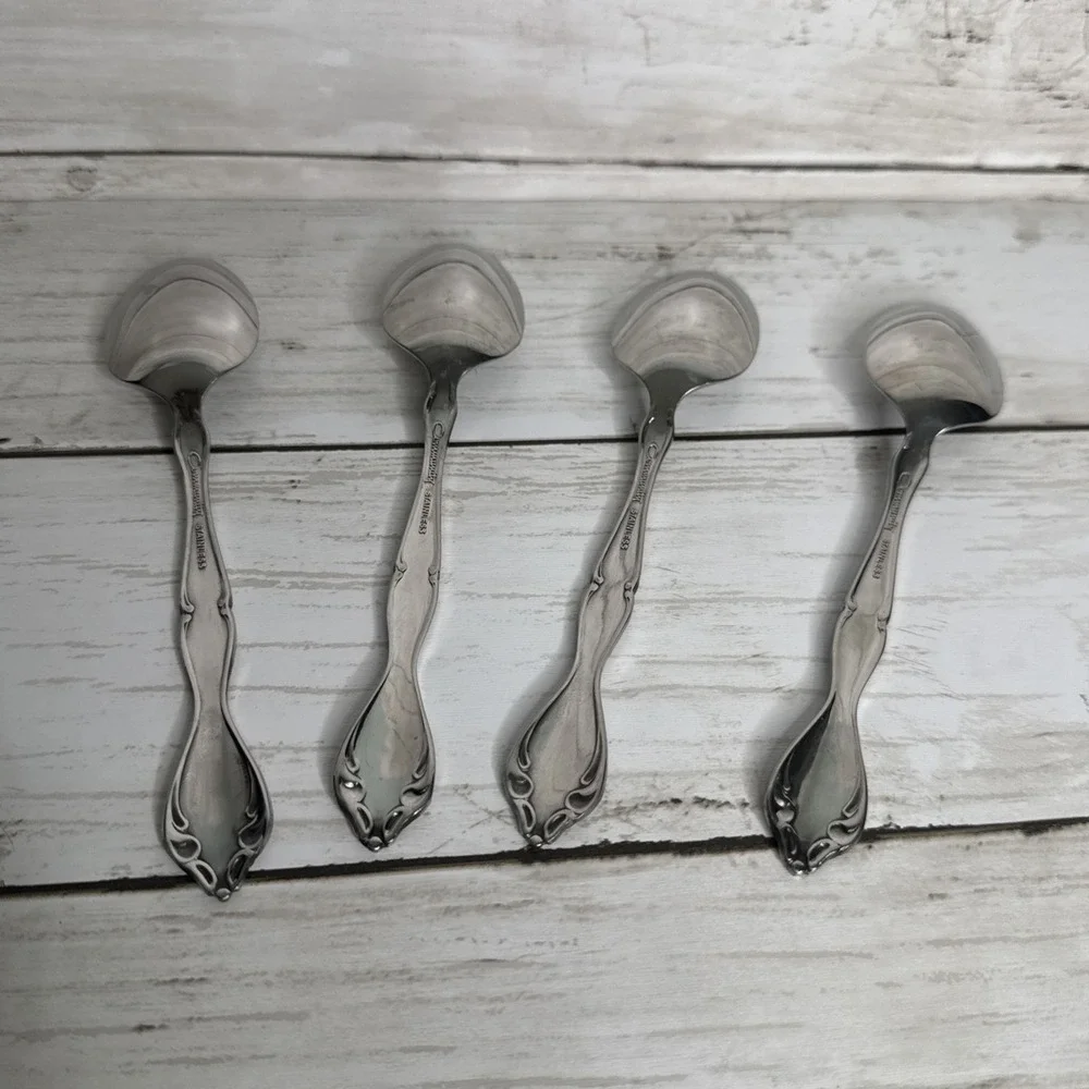 Oneida Community Cantata Stainless Silverware Flatware Spoons Set Of 4